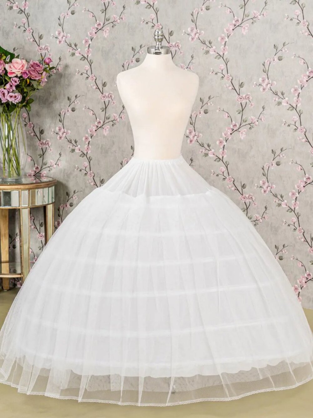 NEW WHITE Tulle Evening Gown Floor Length Formal Elegant Stunning GL9005